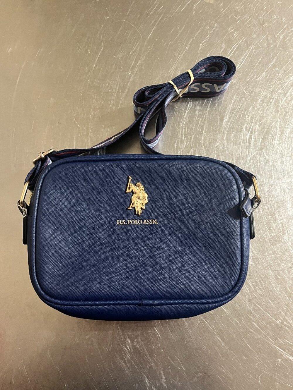 US POLO ASSN Classic Blue Zip Crossbody Bag